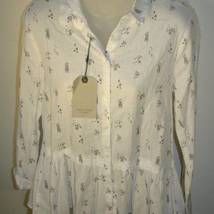 Zara Girls Cotton Printed Blouse Size13-14 NWT